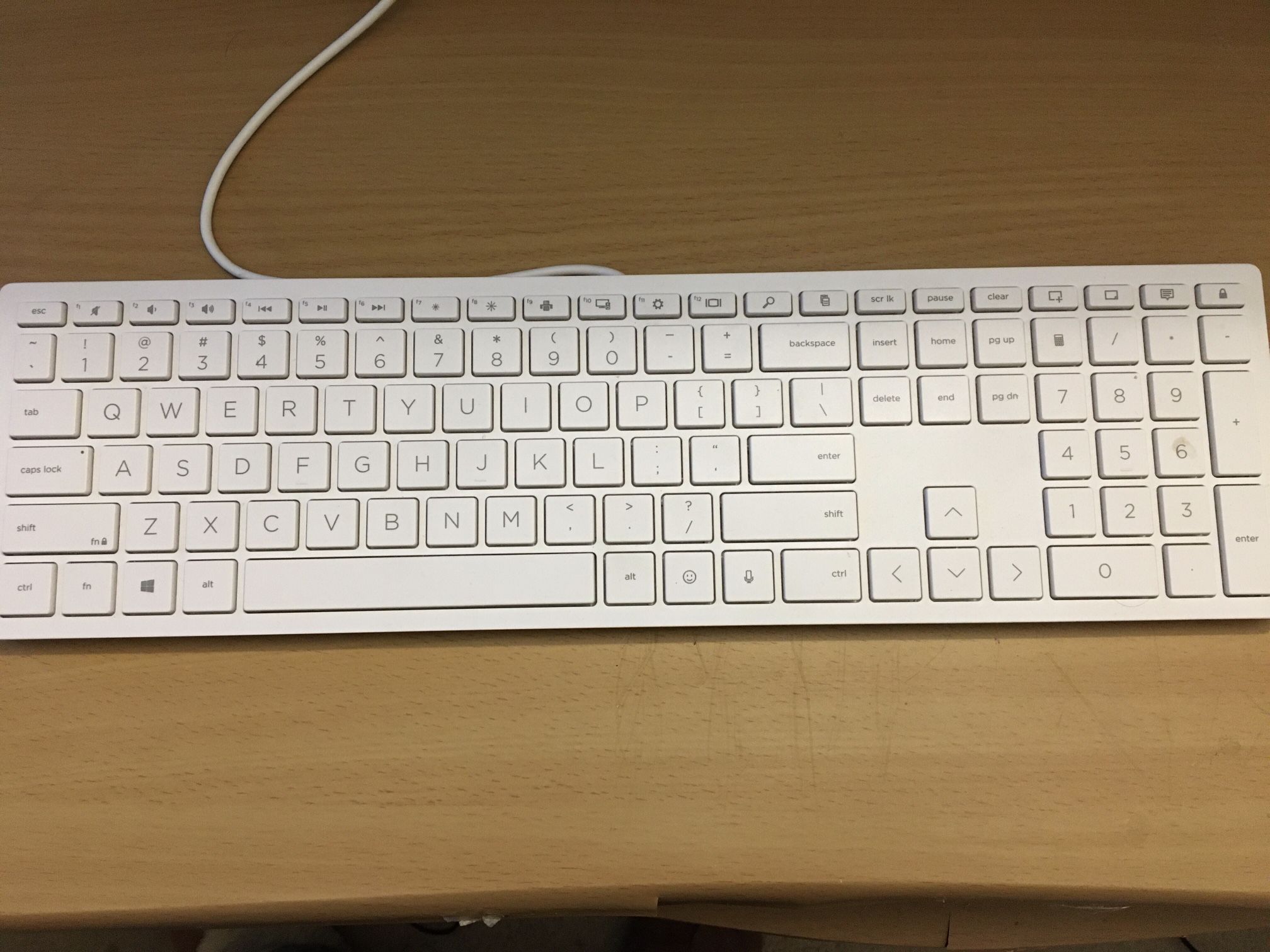 Ultra slim White keyboard For PC