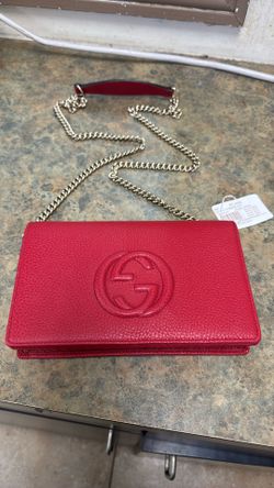 Red Leather Gucci Crossbody Purse
