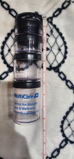 Stackable Supplement Container Tower with Carabiner