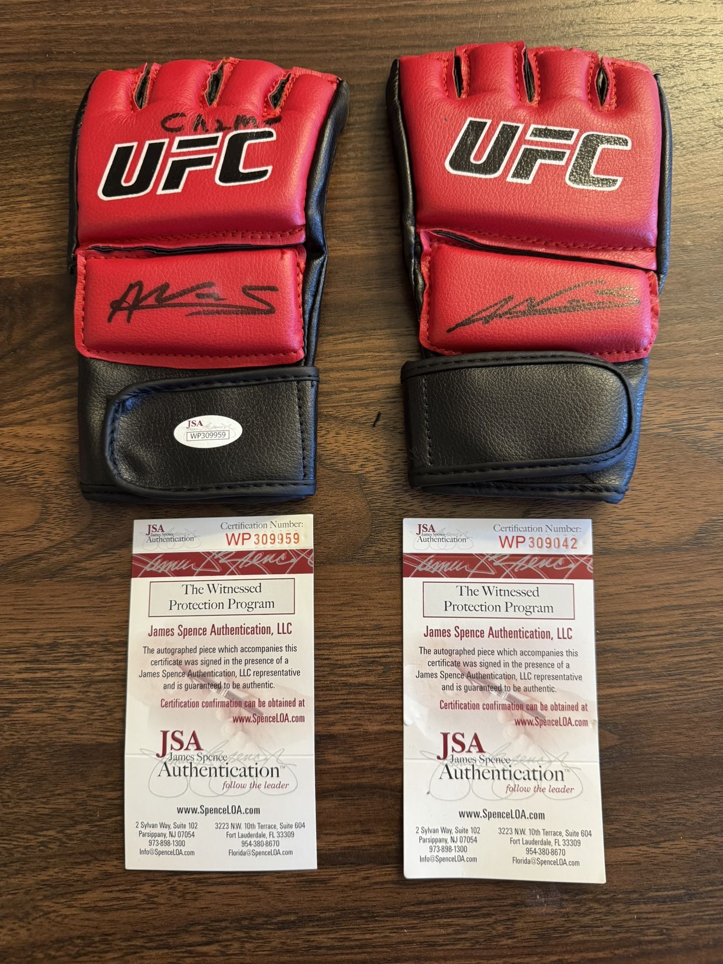 Amanda Nunes Signed/Autographed Red UFC Gloves