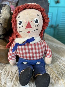 Vintage Raggedy Andy Knickerbocker 7.5 Cloth Doll