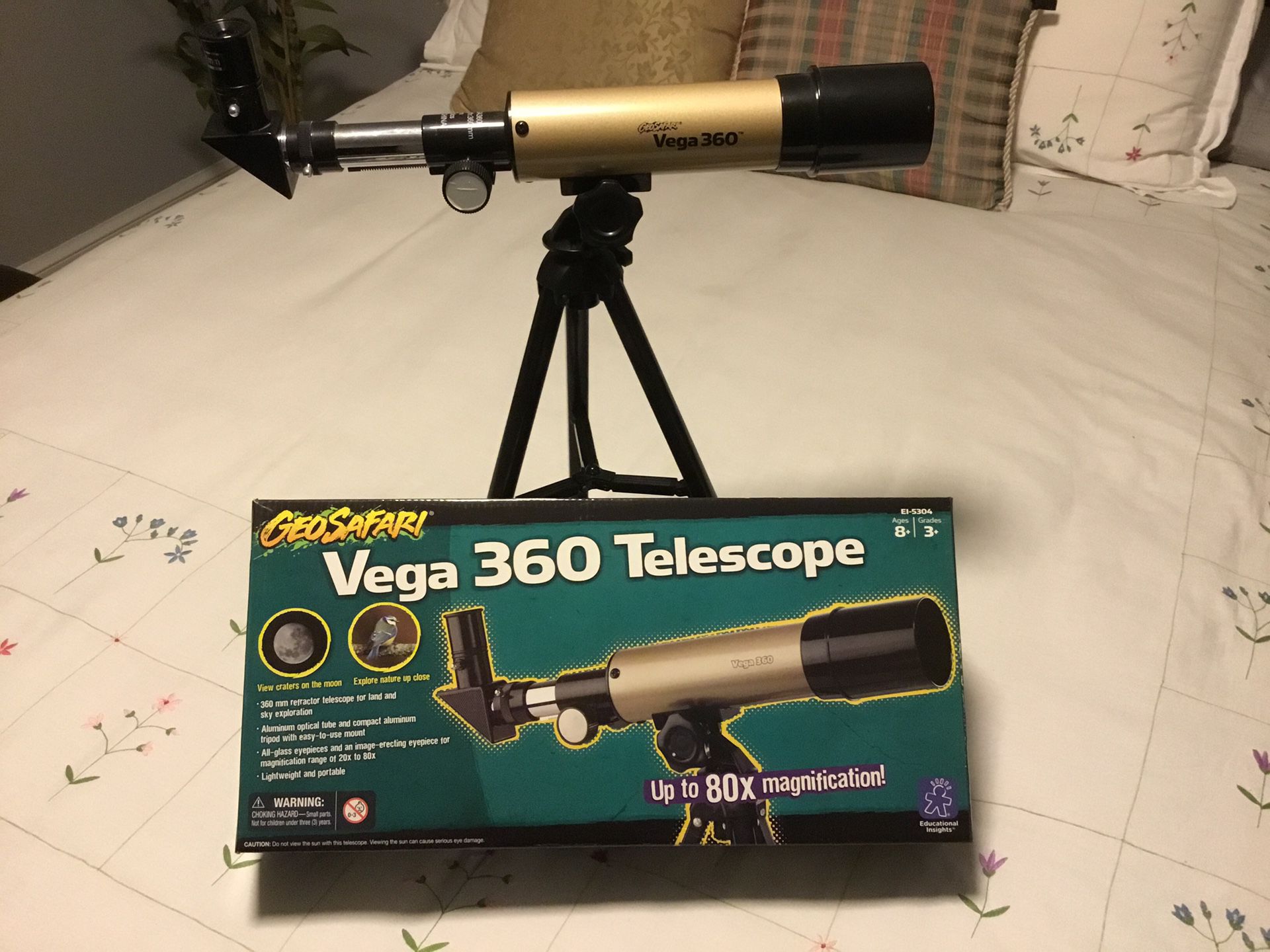 Children’s Telescope, comes with 2 interchangeable glass eyepieces and image extending eyepiece