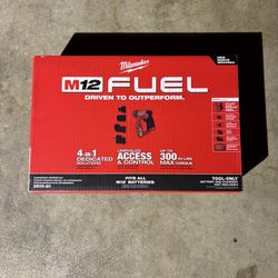 Milwaukee M12 FUEL 12V Lithium-Ion Brushless Cordless 4-in-1 Installation 3/8 in. Drill Driver with 4 Tool Head (Tool-Only)