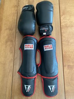 Youth Kickboxing/karate shin guards & gloves 