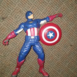 Retired 2012 Marvel Talking Captain America Action Figure 10" Tall throws shield