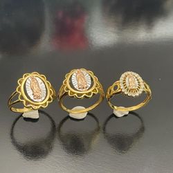 Solid 925 silver virgen de Guadalupe ring 