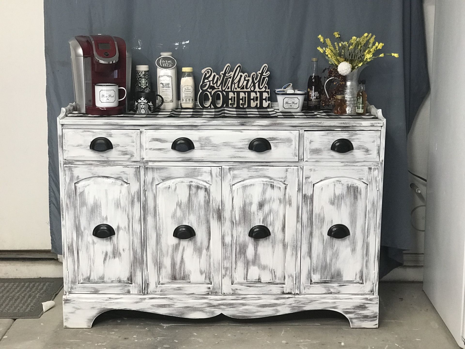 Farmhouse / Shabby Chic - Coffee Bar/Buffet/ Credenza/ Entry Table or TV Stand