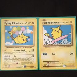 EXTREMELY TALENTED: Flying & Surfing Pikachu NM Pokemon Cards