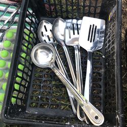 Heavy duty, kitchen utensils, stainless steel