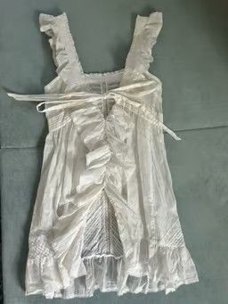 Anna Sui White Cotton Tunic Mini Dress