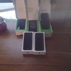 I Got Five Phones For Sale With The Boxes Three Androids And Two iPhone 6s 64 Gig