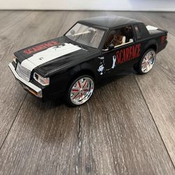 DIECAST 1/18 SCALE JADA SCARFACE 1987 BUICK REGAL the car is brand new unfortunately threw the box 