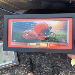 Browns Framed Picture.  Great For A  Mancave Or Man room  