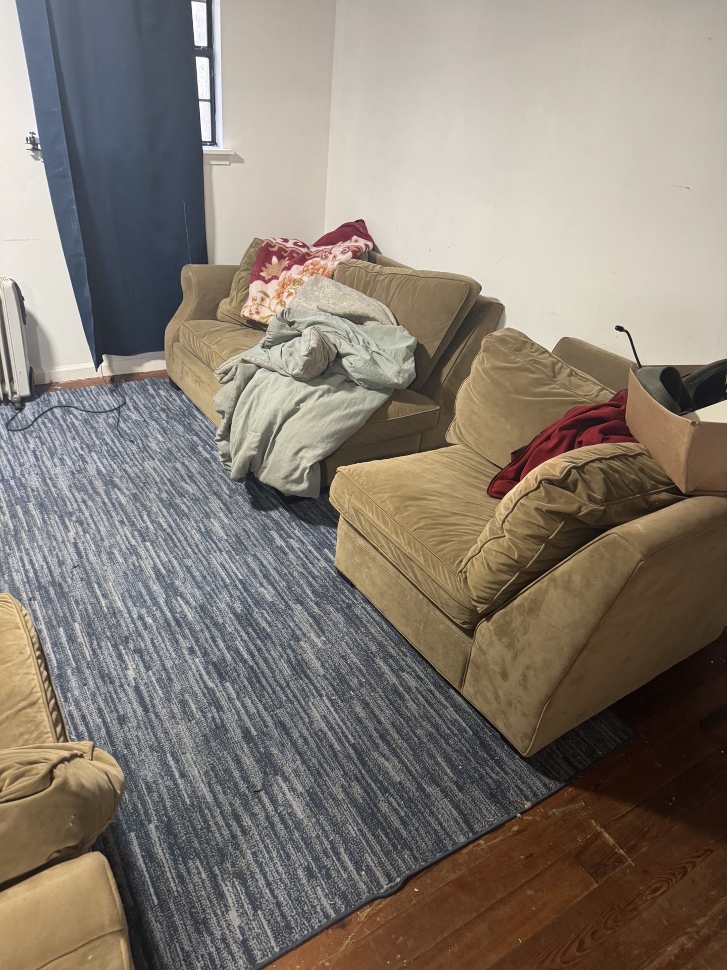 Four Piece Brown Sectional Sofa