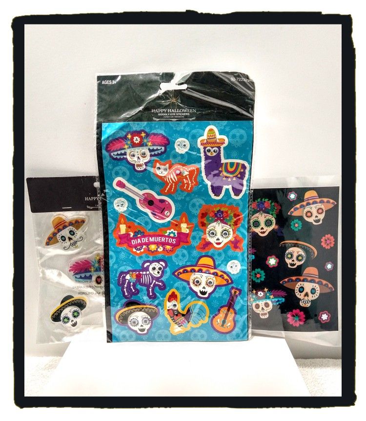 ☠️ Dia de Muertos☠️ 3-Pack of Various Clings & Stickers *NEW*