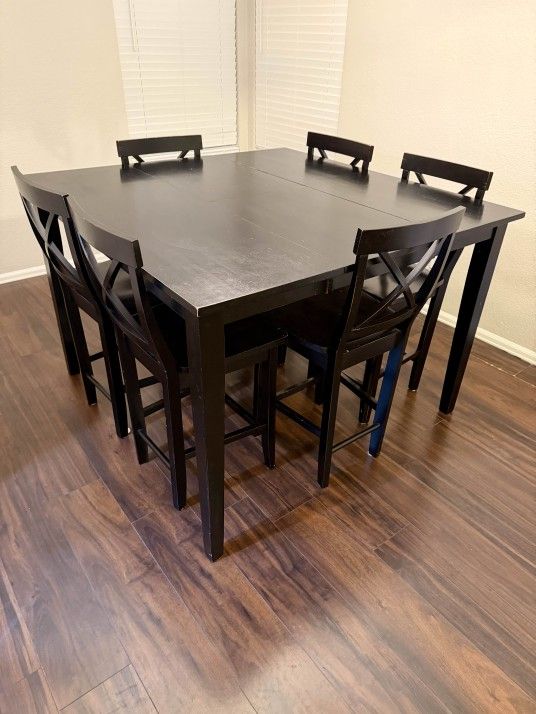 6pc Black Tall Dining Set