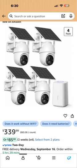 2K Solar Security Cameras Wireless Outdoor, Dual-Band Wi-Fi Connected