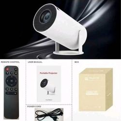 Mini Projector, Support 4K 1080P Portable Video Projector with Dual-Band WiFi6 and 5.2 Bluetooth Android 11, 200 ANSI Lumens outdoor , 180° Rotatable,