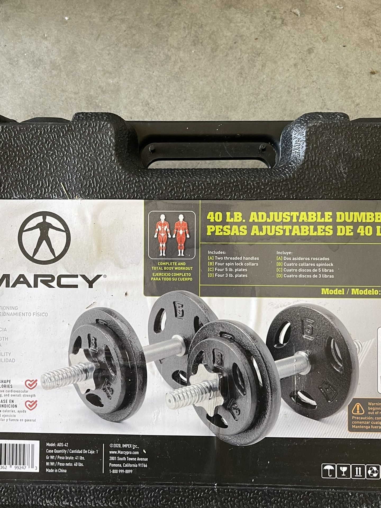 Marcy 40 Pound Adjustable Dumbbells