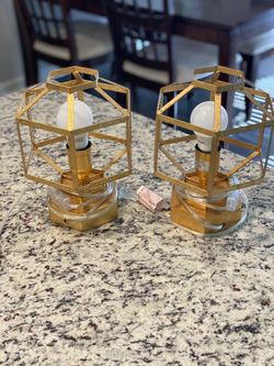 Set Of Gold Lamps