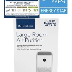 Insignia HEPA Air Purifier (497 Sq Ft) - Open Box/Tested - Perfect for Allergies!