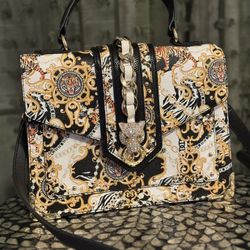 Tiger And Rhinestone Handbag 