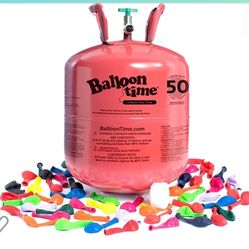 Tanque de helio con 50 globos 

