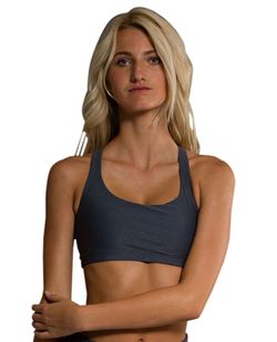 Onzie Slate Grey Geo Chic Low Impact Sports Bra Women