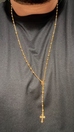 18k gold filled/oro laminado rosary 26” long $85