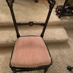  2 Antique  Decorative Chairs With  Mother  Of  Pearl Accents 2 For 