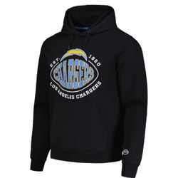 Men's Los Angeles Chargers BOSS X NFL Black Touchback Pullover Hoodie