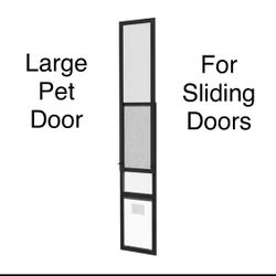 New Other Hakuna Pets Large Adjustable Patio Pet Door For Sliding Doors, Black