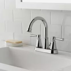  Melina 4 in. Centerset Double Handle High-Arc Bathroom Faucet in Chrome