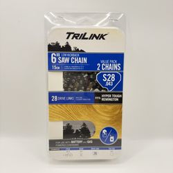 Trilink Low Kickback Saw Chains Premium 2Pack for Gas & Battery Chainsaws