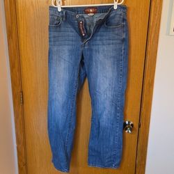 Lucky Brand Relaxed Straight Blue Denim Jeans Medium Wash 5-Pocket Men