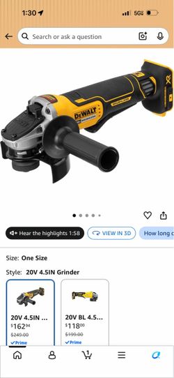 DeWALT cordless angle grinder