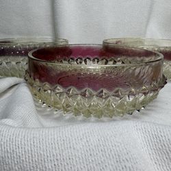 Indiana Glass Diamond Cut Glass Dessert Cups