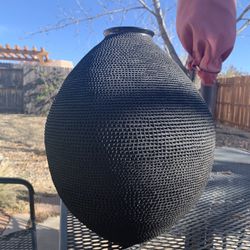 Black Textured Pot By Israel Sandoval 
