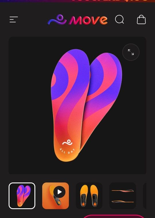 Move All Day Comfort Casual Insole. Size 9