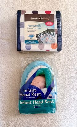 Baby Items:  Breathable Mesh Crib Liner & Infant Head Rest