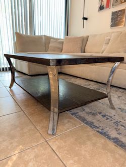 Wood living room table