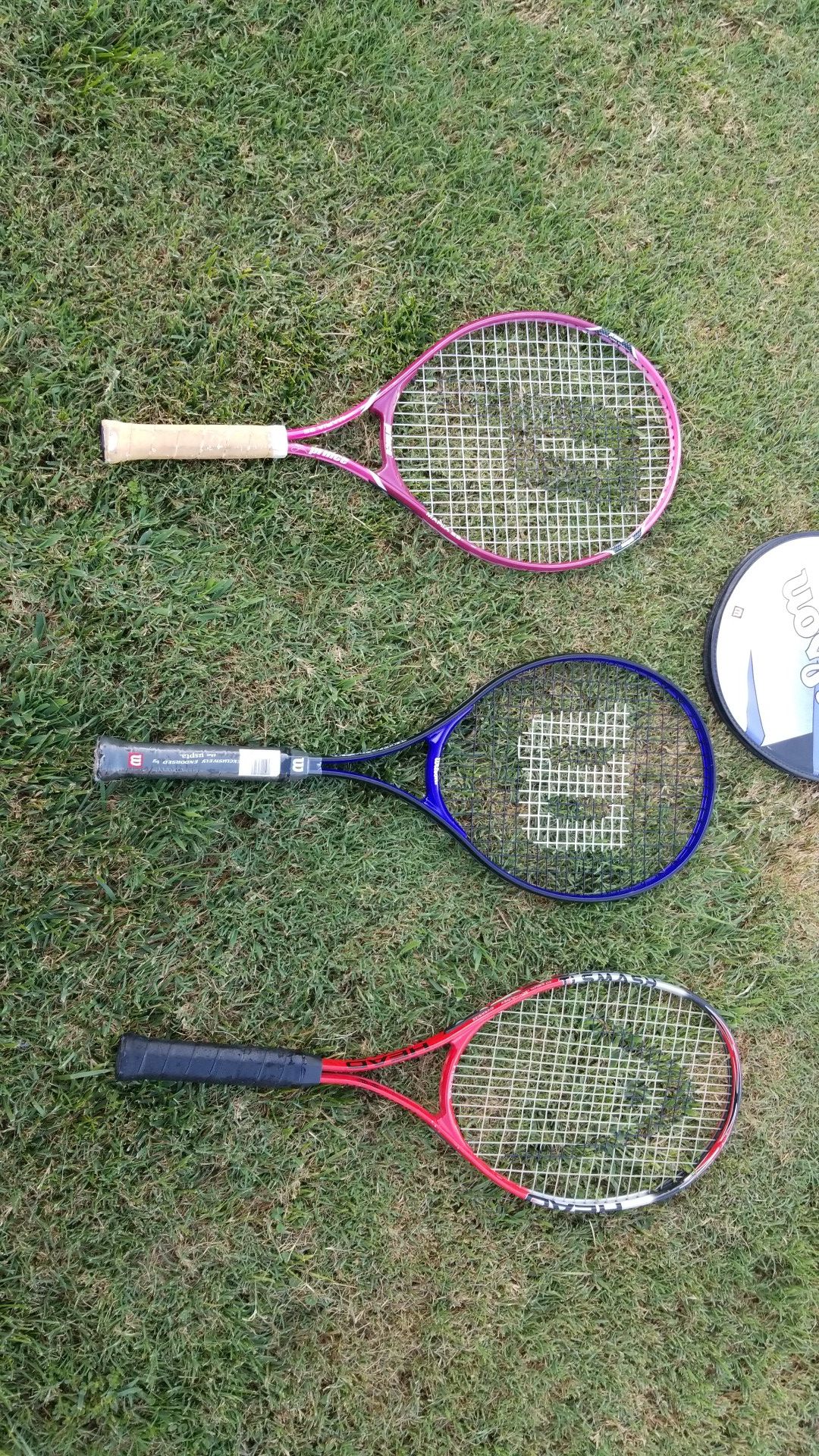 3 tennis rackets