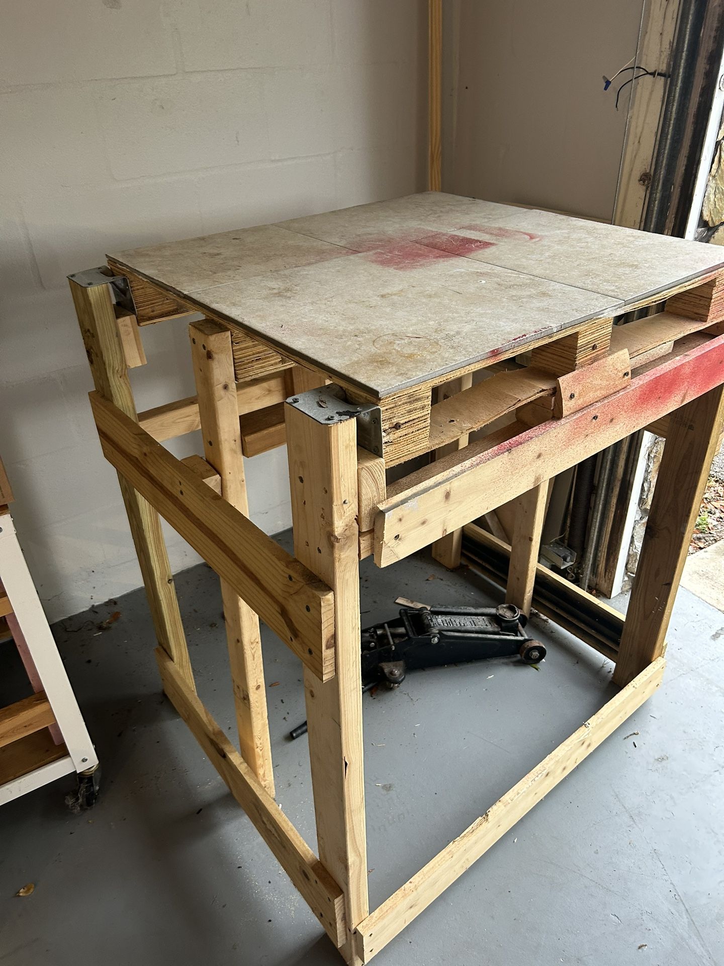 Homemade Work Bench Height Is Higher For Bad Backs And What U See On Top All Needs To Go Make Offer