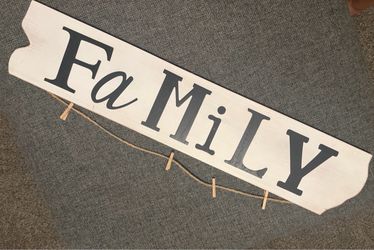 Wooden “Family” photo display sign