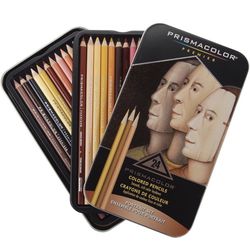 Prismacolor 2508R Premier Colored Pencil Portrait Tin, Set of 24 Assorted Colors with Case