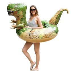 62'' Dinosaur Pool Floats, Inflatable Pool Floaties Swimming Rings Tube Pool Float Summer Beach Toys for Adults and Kids