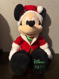 Disney Store Mickey Mouse 2024 Christmas Holiday Plush 16”