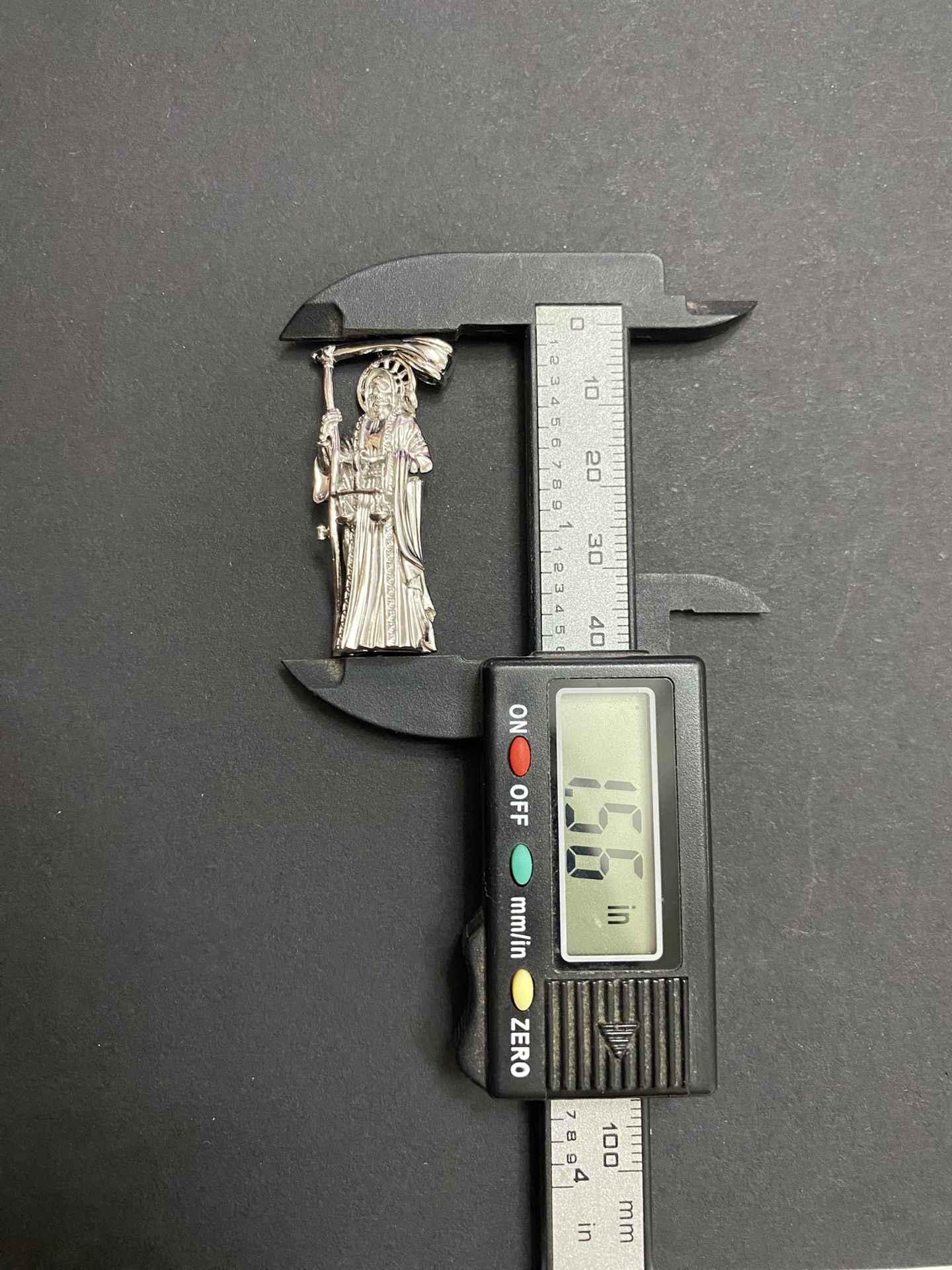 925 Sterling Silver Santa Muerte Dije Grim Reaper Pendant 3D (only pendant)