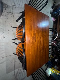 Wood Dining Table with 4 Chairs