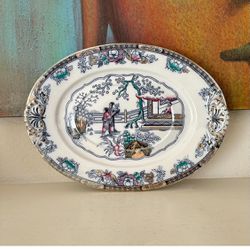 Ashworth Brothers  Chinese  oval serving platter